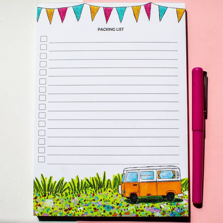 A5 Agenda Lista de Embalagem de Viagem Bloco de Notas por atacado de Hannah Robinson Illustrations