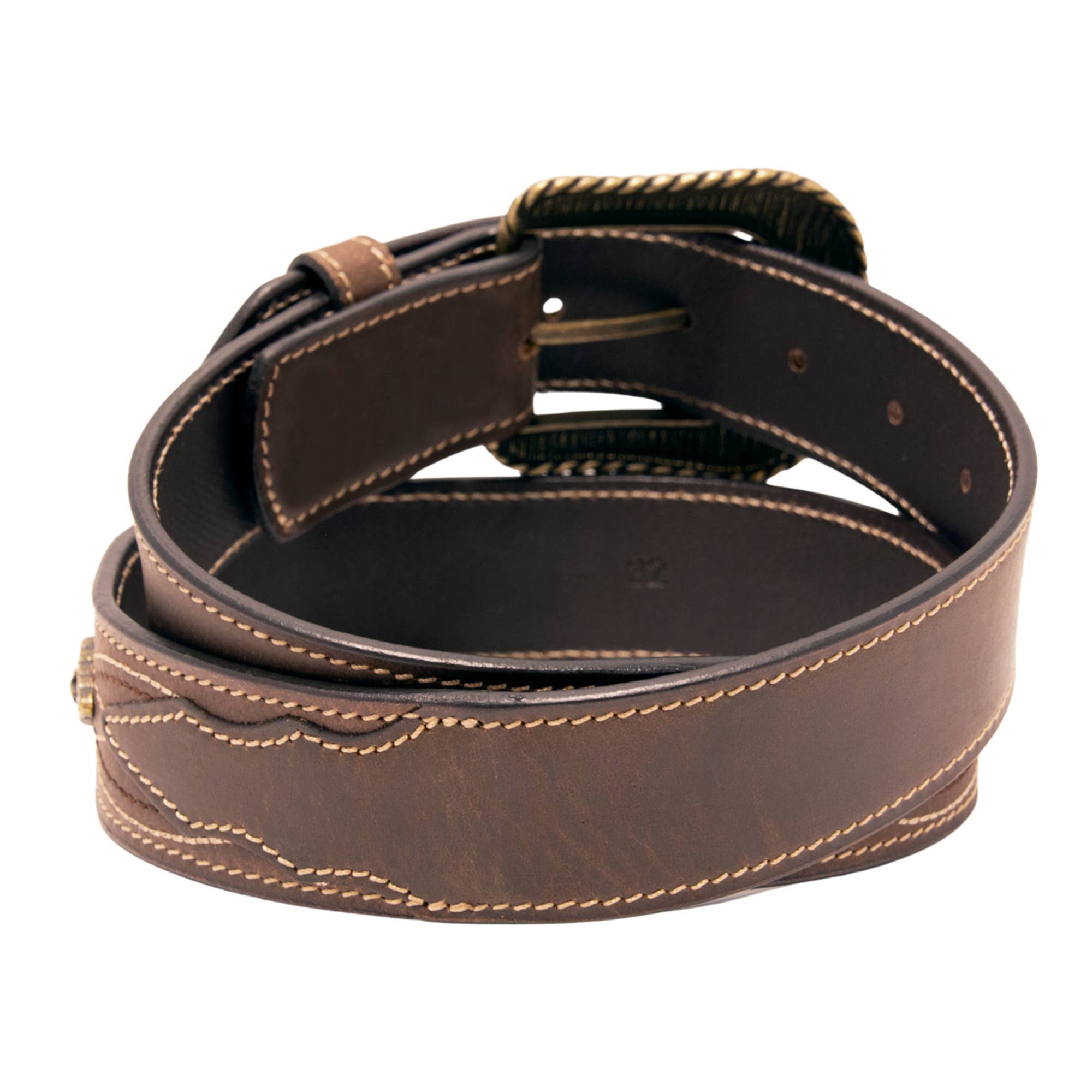 Western Express - Wholesale Belt - Unisex - Stitched Concho Top Grain Leather Belt3