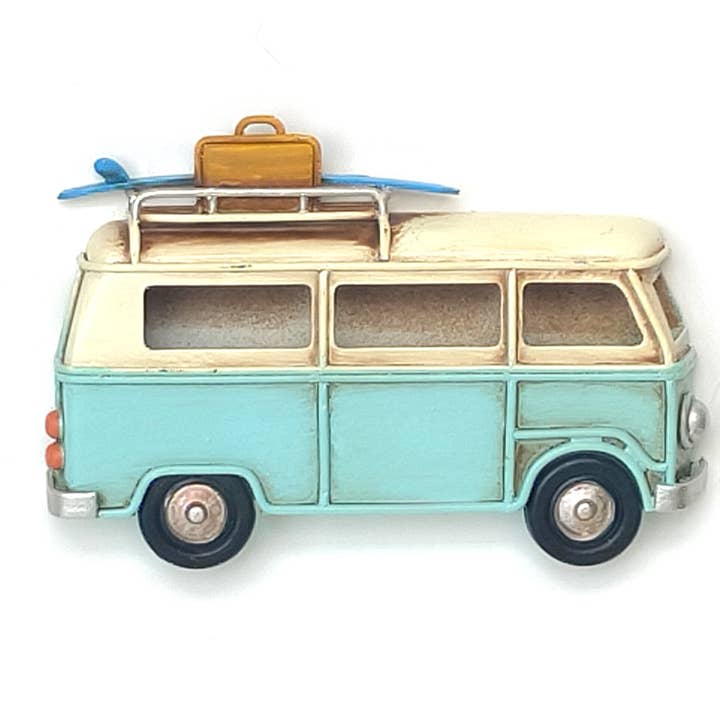 Metal Teal Bus Fridge Magnet for wholesale by Boxman