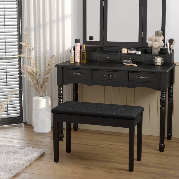 Duet Piano Bench with Padded Cushion and Storage Compart 2- for wholesale by Greenwestons