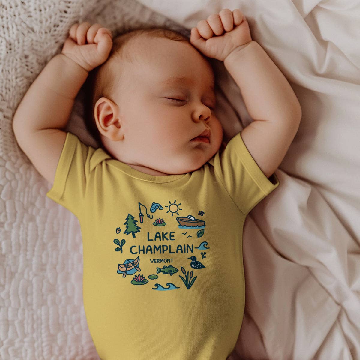 RetroPlanet – wholesale Bodysuit (non-footed) – Baby – Your Lake Doodle Name Drop Baby Bodysuit Onesies NB-24 Mos4