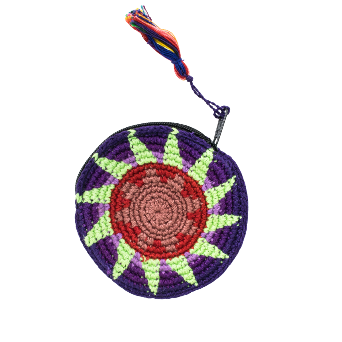 Lumily - Vente Porte-monnaie – femme - Porte-monnaie artisanal multicolore en crochet Moon - Guatemala8