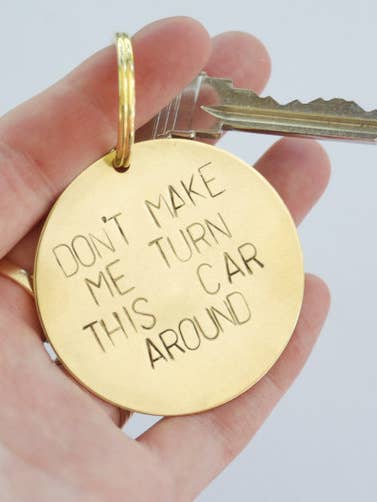 Ne me faites pas tourner cette voiture autour de l'étiquette clé pour la vente par Bang-Up Betty