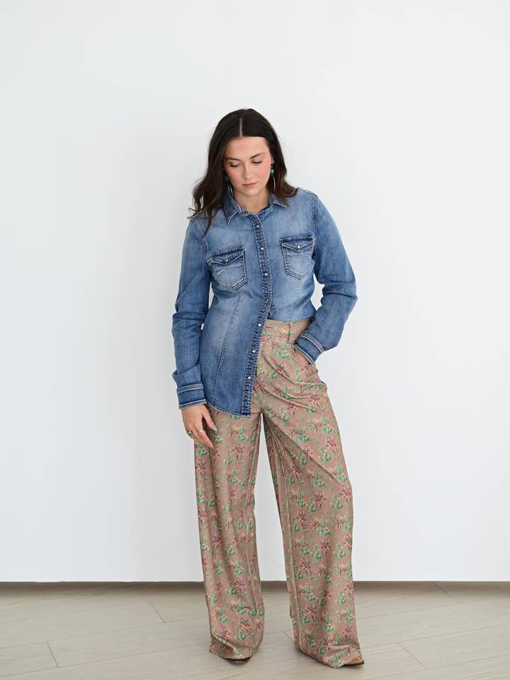 Turquoise Haven - Wholesale Pants - Women's - TH221 RETRO CACTUS COWBOY TROUSER PANT (7 Piece)2