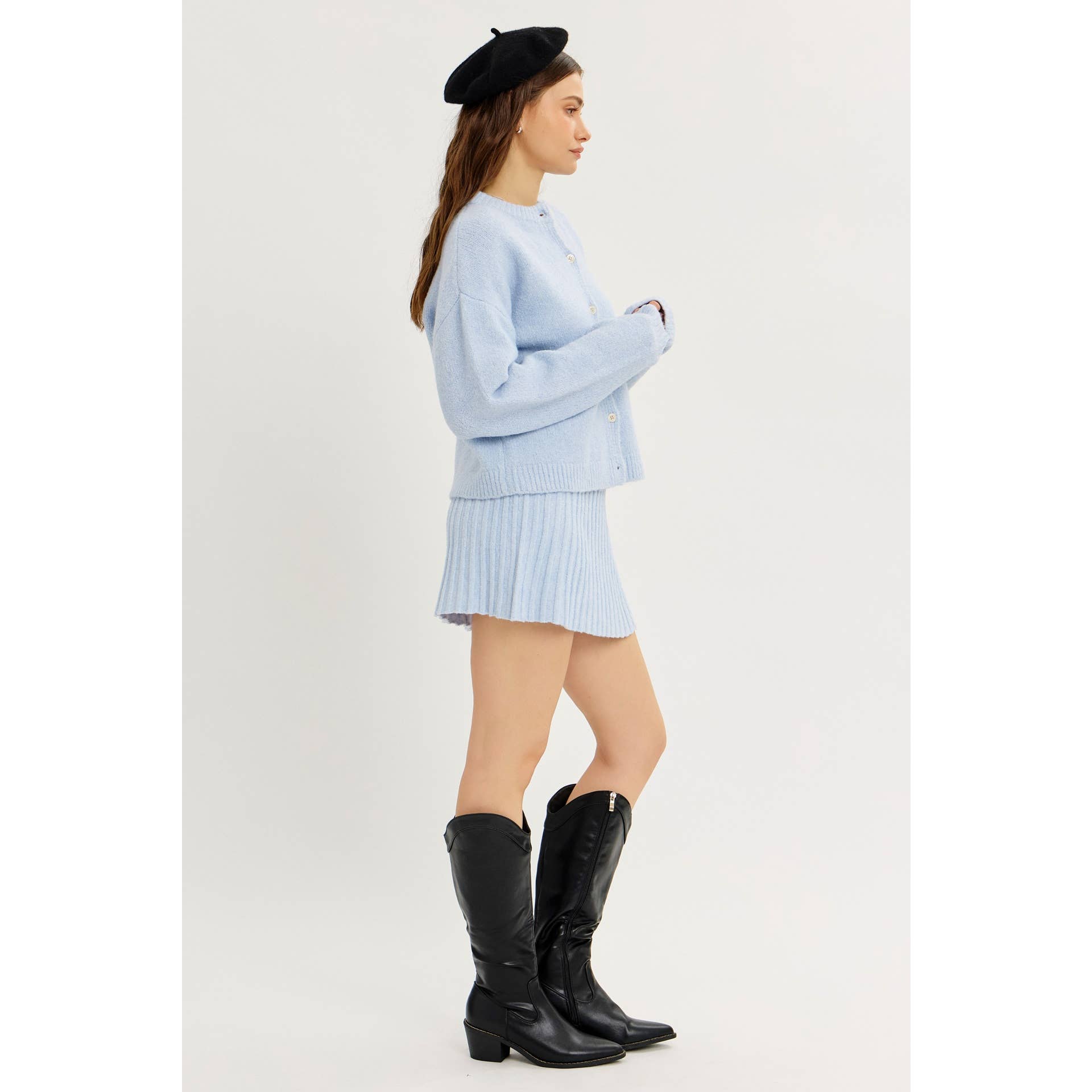 idem ditto - Wholesale Skirt - Women's - FLIRTY ESSENTIAL PLEATED SWEATER MINI SKIRT23