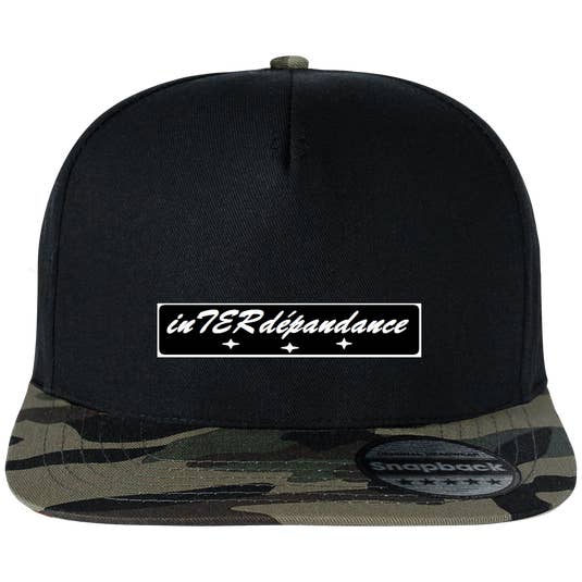 Cappellino snapback nero/militare inTERdipendenza per la vendita all'ingrosso da parte di DREAMERSLIFE/IN-TER-DEPENDANCE