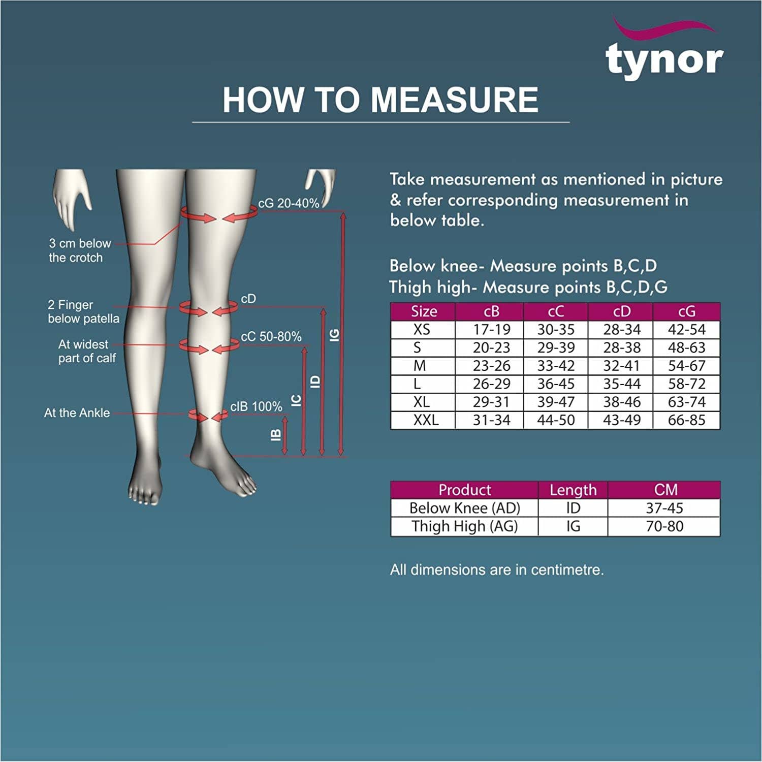Tynor – wholesale Fashion leggings – Women's – Medical Compression Stockings Class 2 (Knee High) (22 - 32 mmHg)4