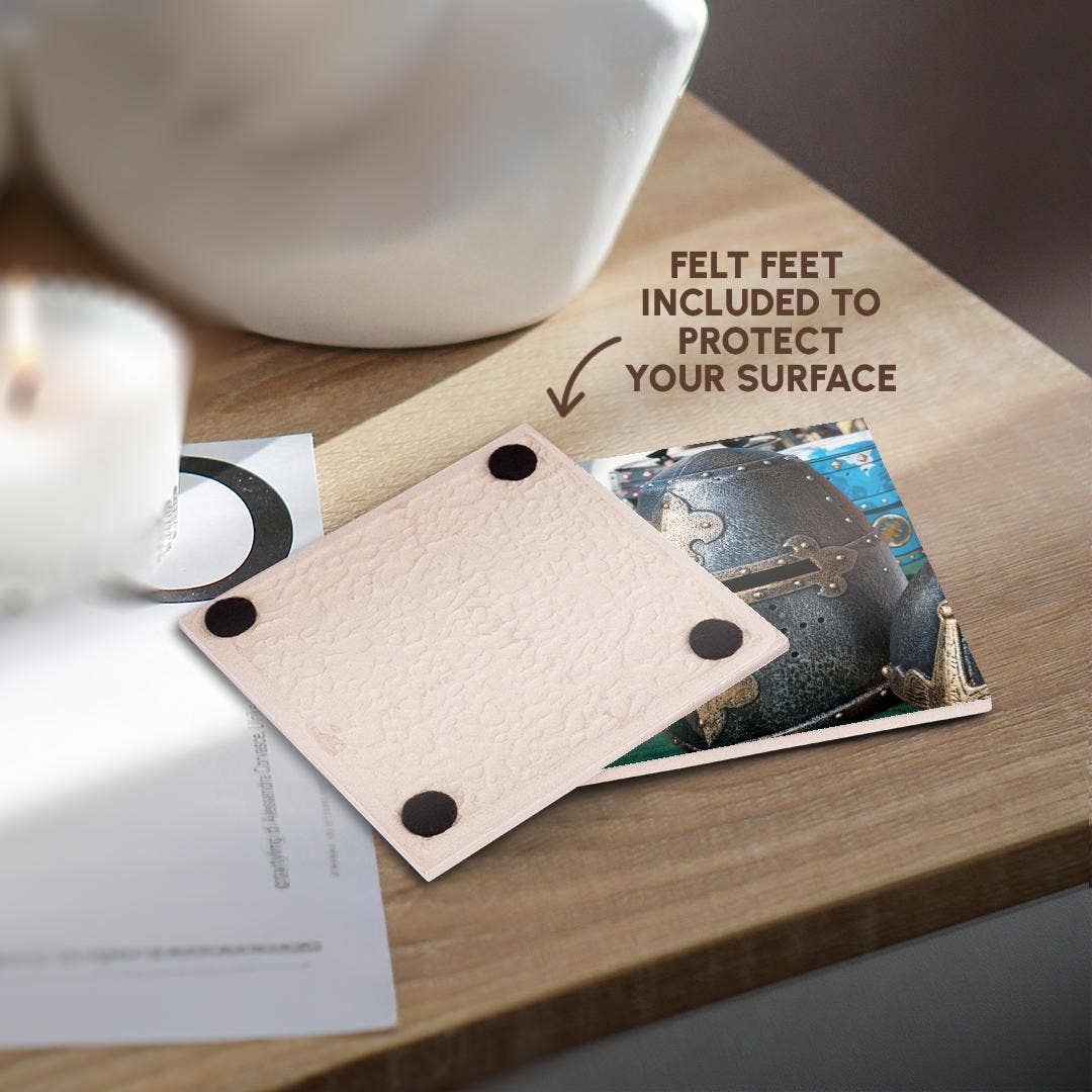 3dRose – Großhandel Untersetzer – 3dRose, Verzierte Eisenhelm eines mittelalterlichen Ritters, Untersetzer3