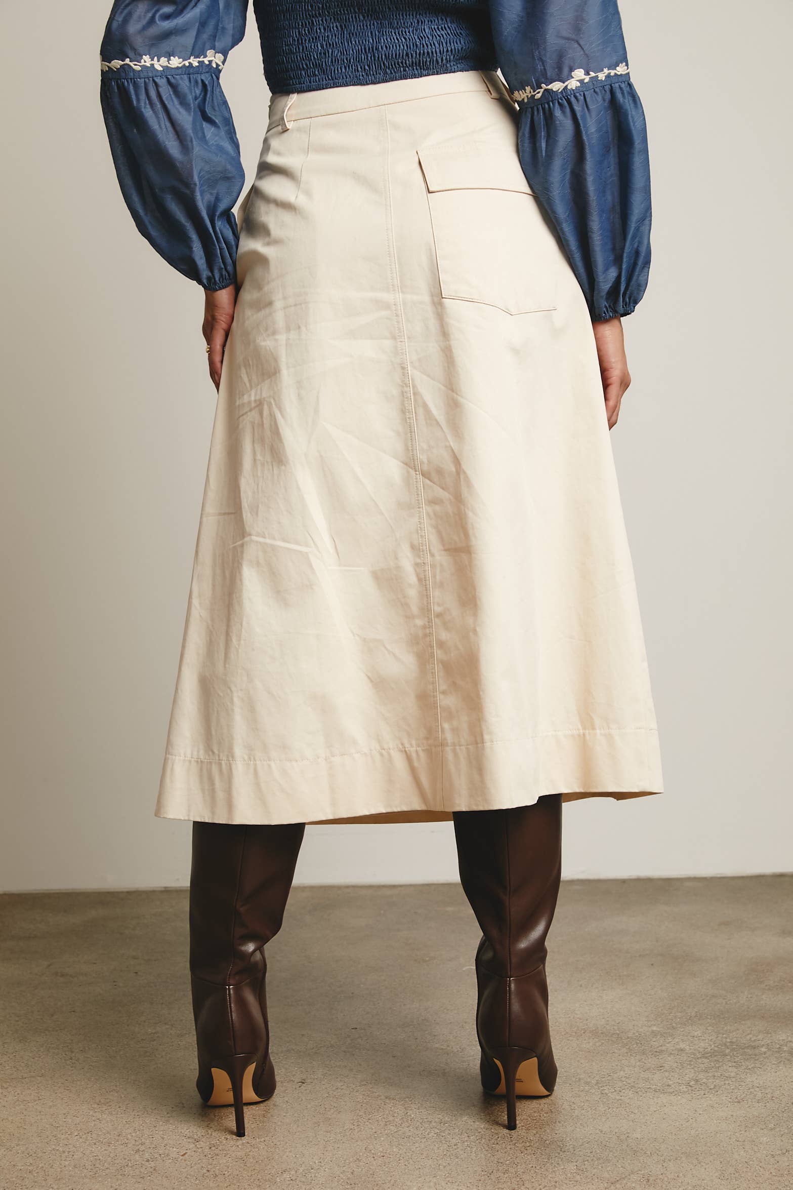 Forte – Engroshandel Nederdel - Dame – Plisseret A-line Midi Nederdel FSK000117