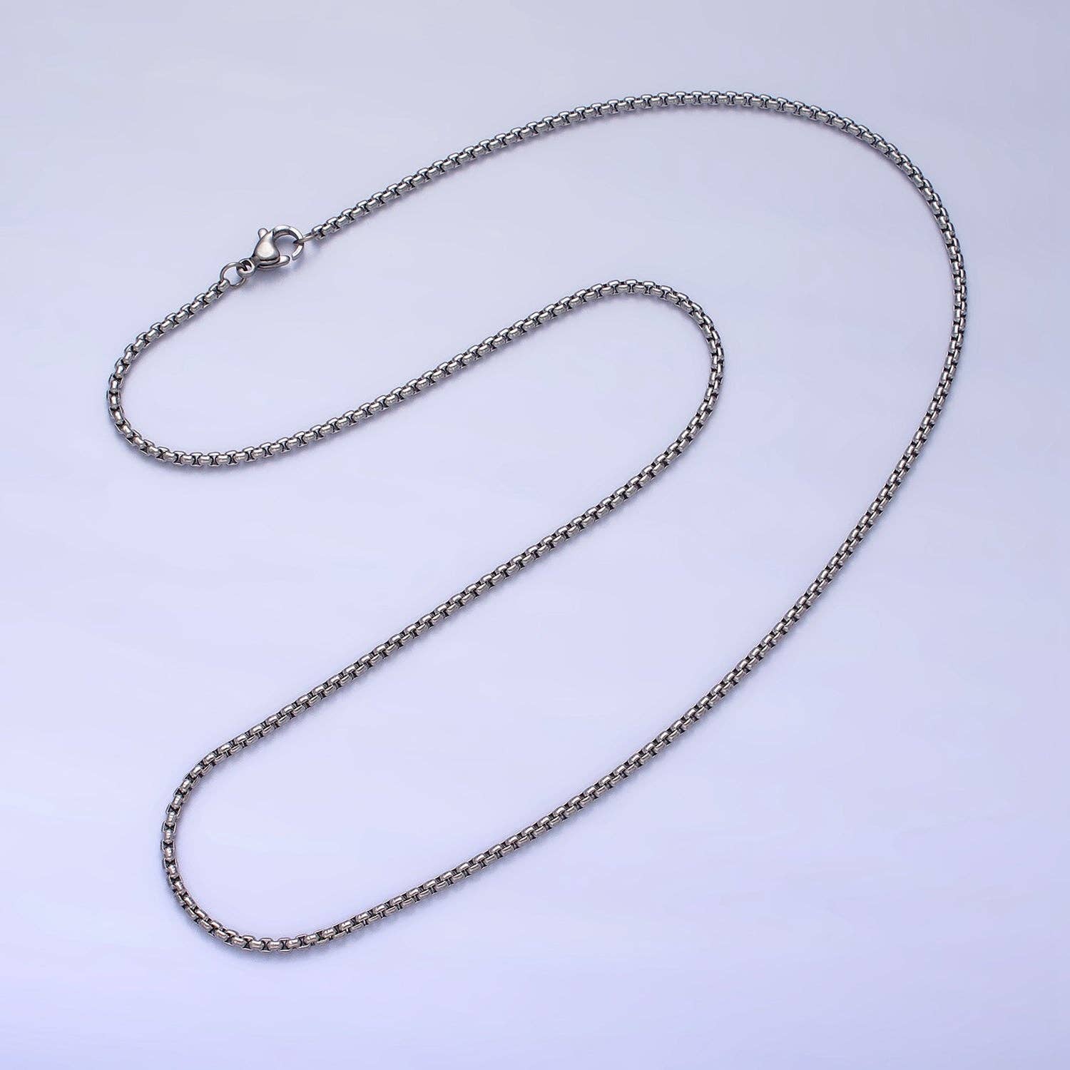 Aim Eternal - Wholesale Link & Chain Necklace - BLOWOUT Stainless Steel Rounded Box Chain Necklace for Men4