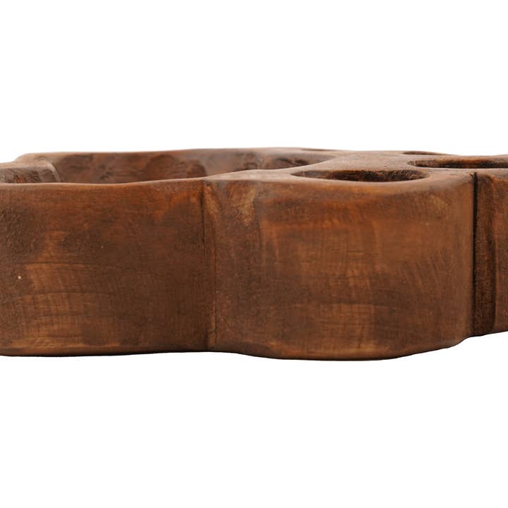 My Amigos Imports - Wholesale Candle Holder - Dog Paw Bowl-Mini-6 x 6 x 2inches-Wood-Candle Ready-Paw-Mini2