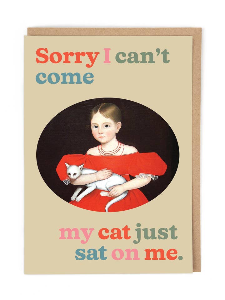 LE CHAT S'EST ASSIS SUR MOI pour la vente par Cath Tate Cards