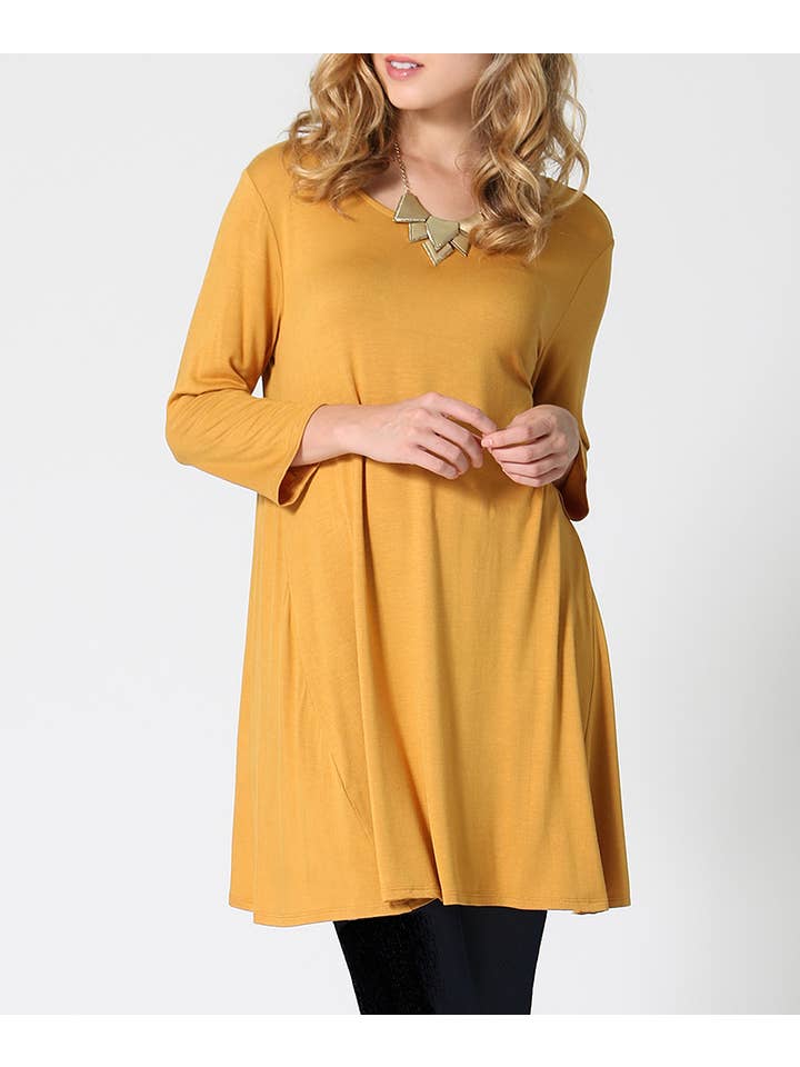 42POPS - Wholesale Tunic - Women's - 3/4 Sleeve Loose fit Tunic5