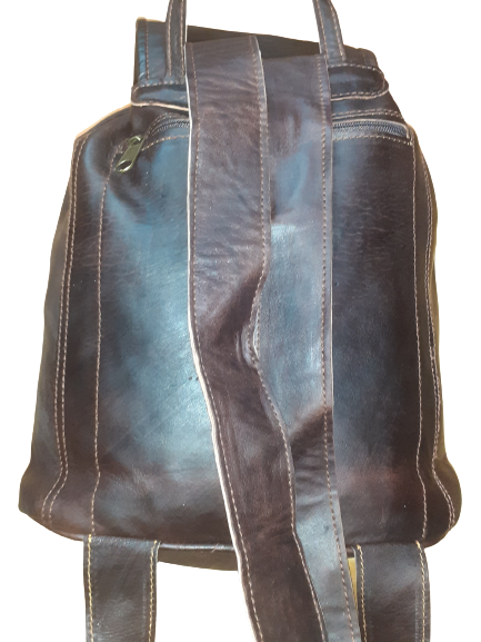 Hecho a mano – Großhandel Rucksack – Damen – Marrakech Lederrucksack mit doppeltem Reißverschluss und buntem Sonnenmotiv10