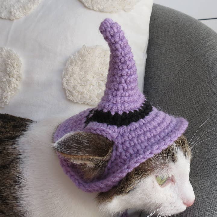 Witch hat til kat lilla Halloween kat kostume Catlover gave for engroshandel hos FairyBabyGifts