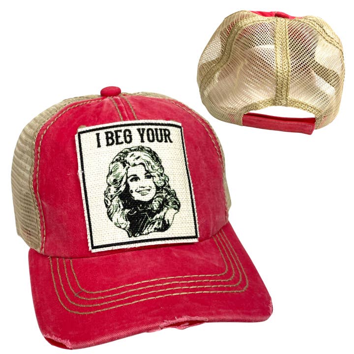 dkhandmade - Wholesale Trucker Hat - Women's - I BEG YOUR  BALL CAP | WOMAN'S HAT | DISTRESSED3