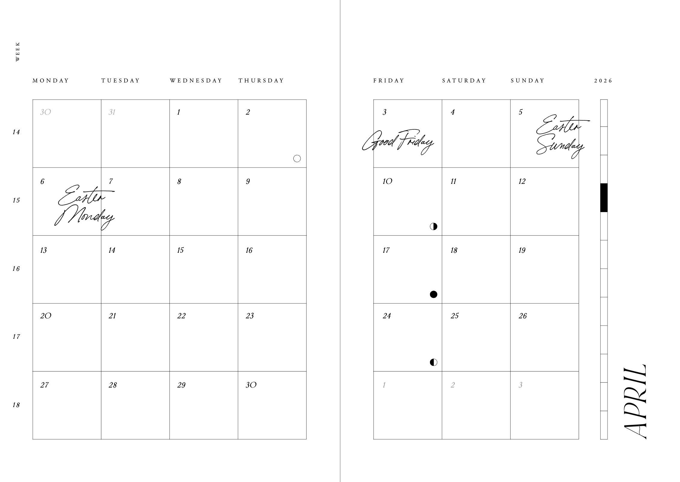 Cozy Publishing – Großhandel Planer – Gemütlicher Planer 2026, Nachthimmel – „Ziele nach dem Mond, Liebling“4