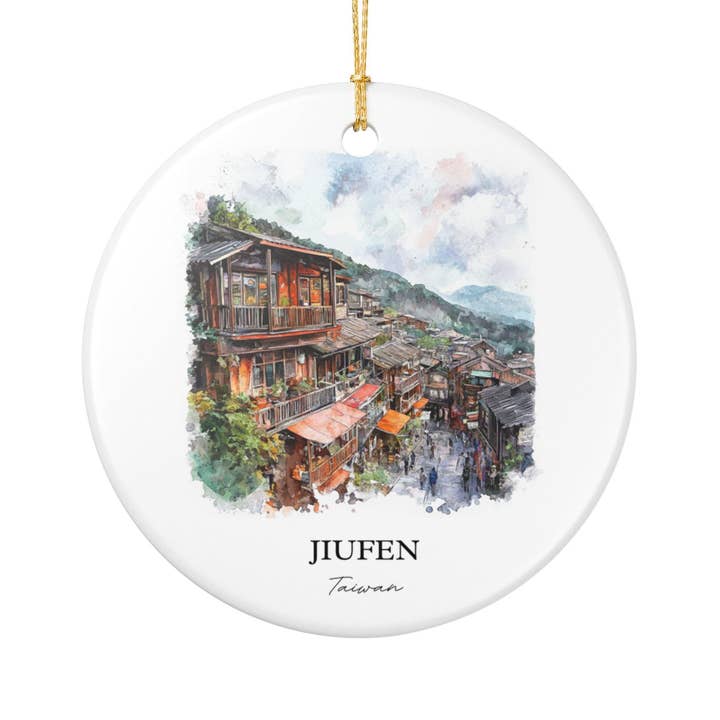 Premium Travel Art - Wholesale Ornament - Jiufen Taiwan Ornament: Unique Jiufen Souvenir, Jiufen Xmas Decor, and Authentic Jiufen Taiwan Gift1