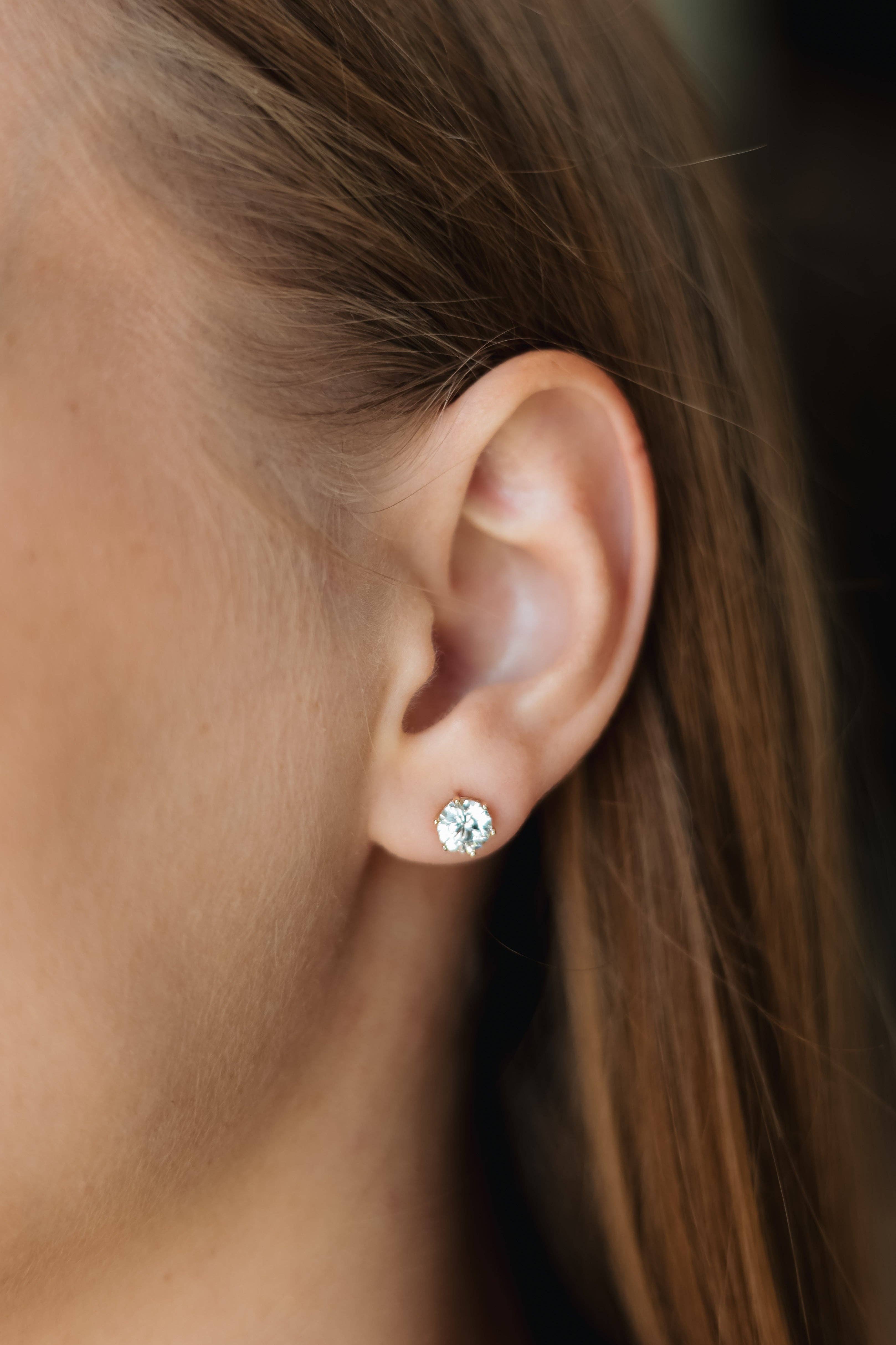 Sedy Jewelry - Wholesale Stud/Post Earrings - 6mm Cubic Zirconia Stud Earrings – Gold Plated2