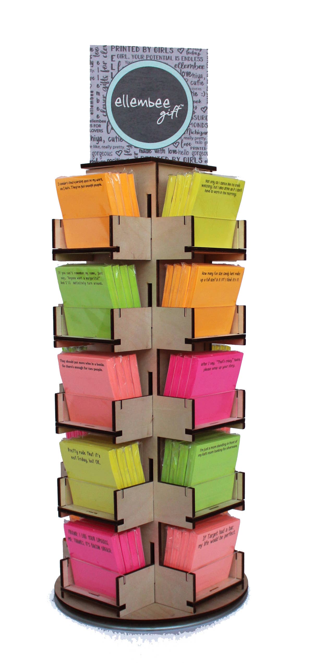 ellembee gift - Wholesale Retailer Display - Paper & Novelty - EMPTY 20 Pocket Style Spinner Display For Sticky Notes1