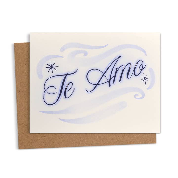 Te Amo Airbrush Spanish Valentine's Day Greeting Card for wholesale by Ana Peake