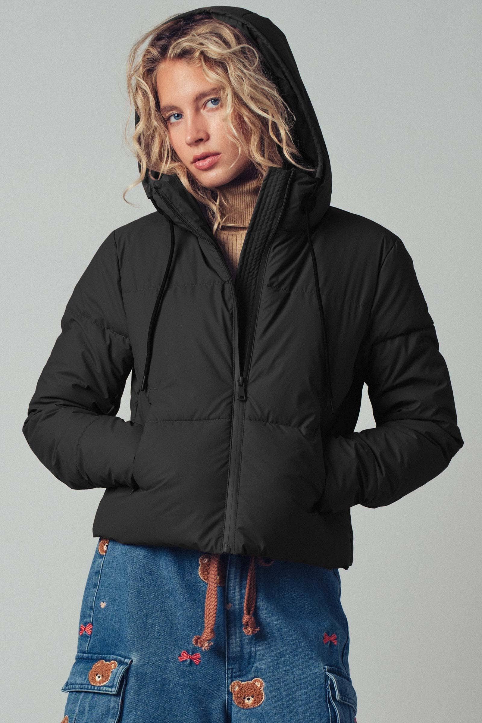 Urban Daizy - Wholesale Puffer Jacket - Women's - Cozy Drawstring Hooded Puffer Jacket0