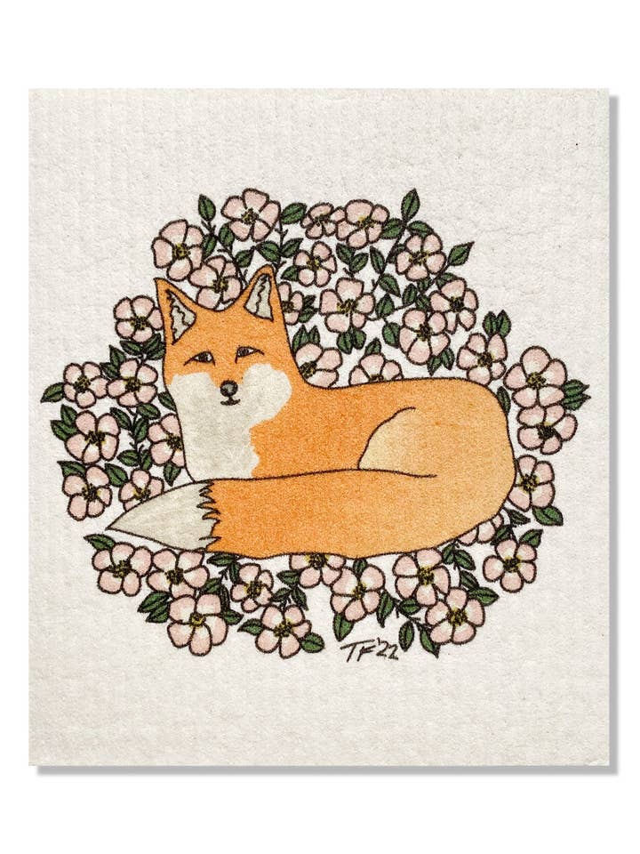 Sweet Briar Vixen Swedish Dish Cloth for wholesale by Toute-Petite