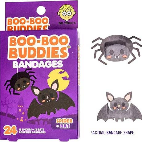 Pensos de Aranha e Morcego 24 Unid. Boo Boo Buddies® do Dr. Todd por atacado de Boo Boo Buddies