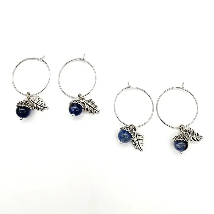 MergingMetals - Wholesale Dangle Earrings - Gemstone Acorn Earrings 12