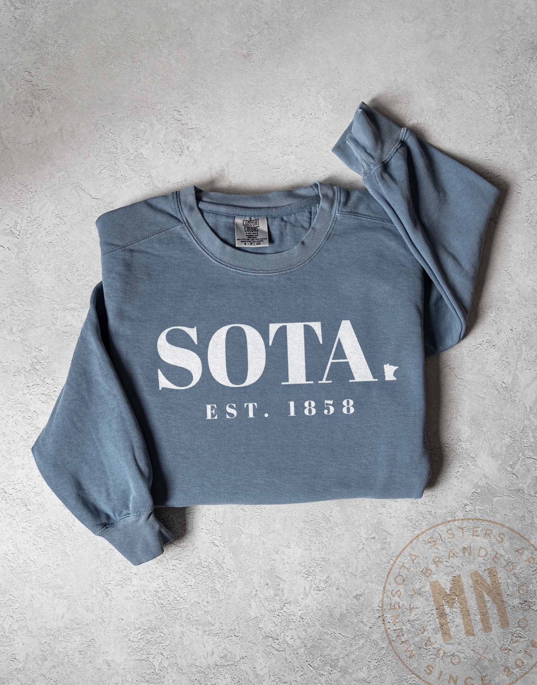 Minnesota Sisters - Wholesale Graphic Sweatshirt - Unisex - Sota Graphic Sweatshirt - 'Est. 1858' Minnesota State Design10