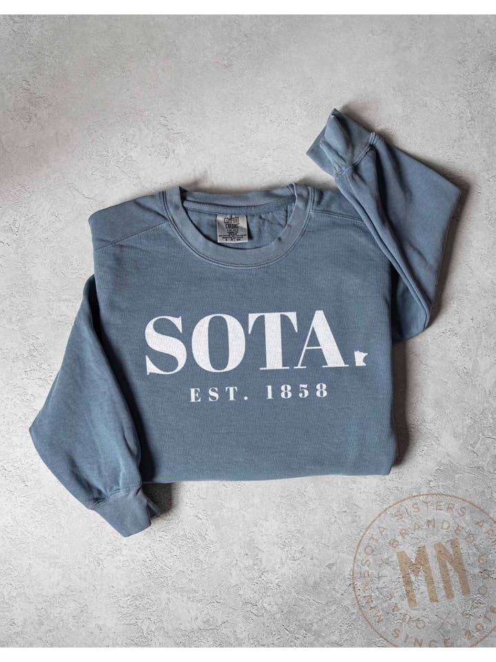 Minnesota Sisters - Wholesale Graphic Sweatshirt - Unisex - Sota Graphic Sweatshirt - 'Est. 1858' Minnesota State Design10