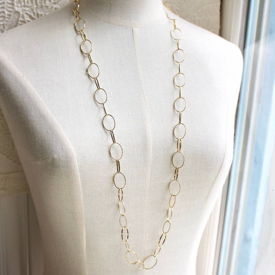 a.v. max - Wholesale Link & Chain Necklace - Delicate Oval Chain Necklace|Gold|Silver0