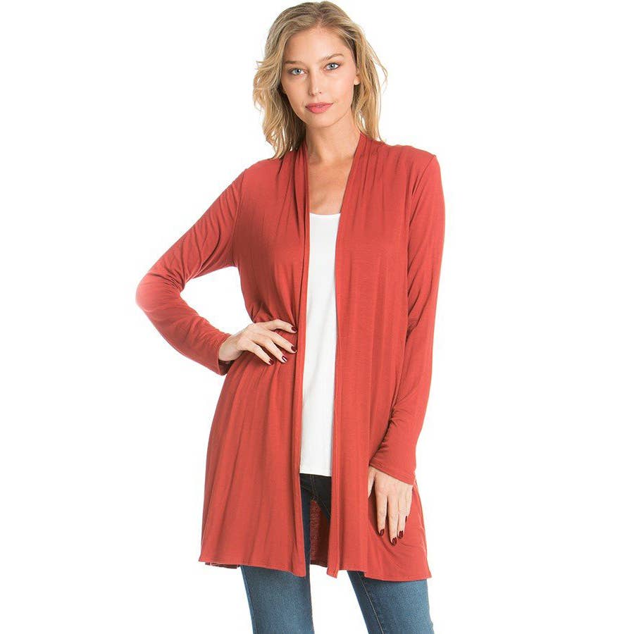 Azules Clothing - Venta al por mayor Cárdigan - Mujer - Cárdigan drapeado de manga larga con parte delantera abierta4