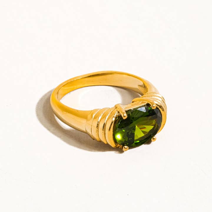 Flânerie by MAIQ - Wholesale Multi-Stone Ring - Verna 18K Gold Non-Tarnish Rhinestone Ring