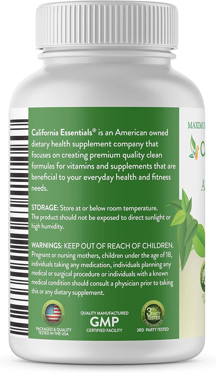 California Essentials - Vendita all'ingrosso Vitamine/integratori orali - Integratore di Ashwagandha Biologica (1300 mg) - Polvere di Radice1
