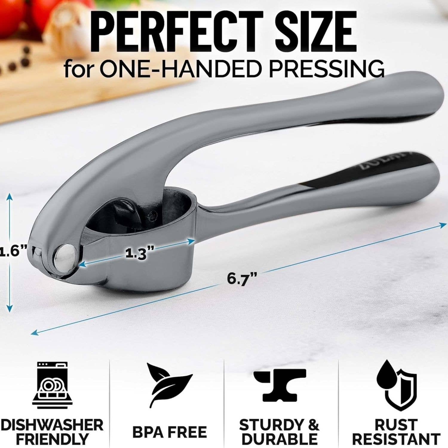 Zulay Kitchen - Venta al por mayor Utensilio/dispositivo de cocina - Prensa de ajo con pelador de silicona y cepillo7