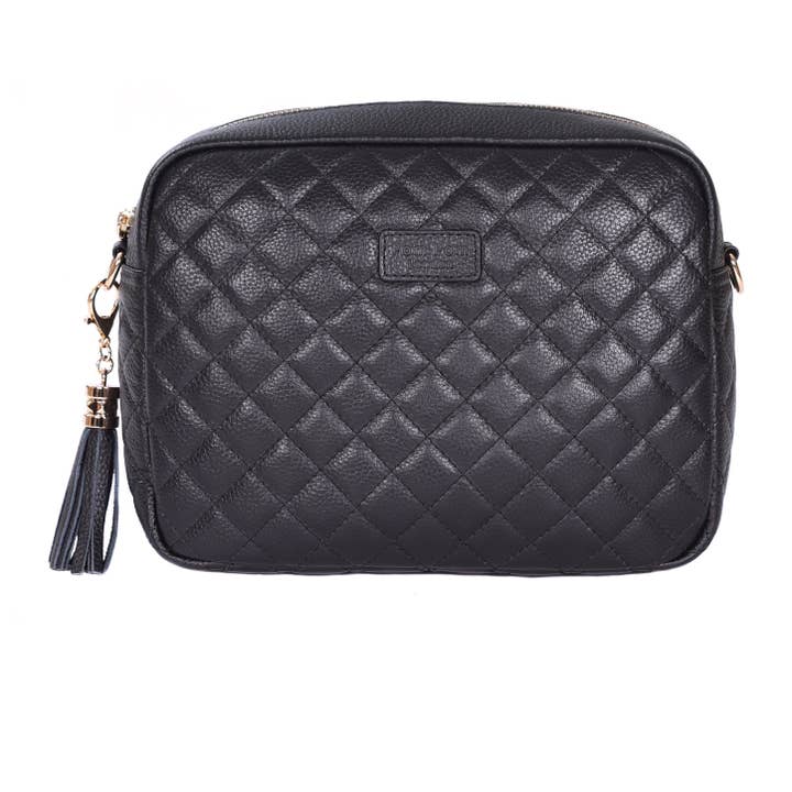 Pom Pom London Quilted City Plus Bag Black for wholesale by Pom Pom London
