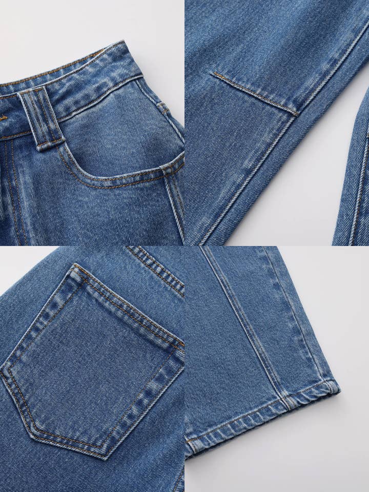 CUBIC - Wholesale Jeans - Women's - Panelled Loose-Fit Wide-Leg Tapered Jeans15