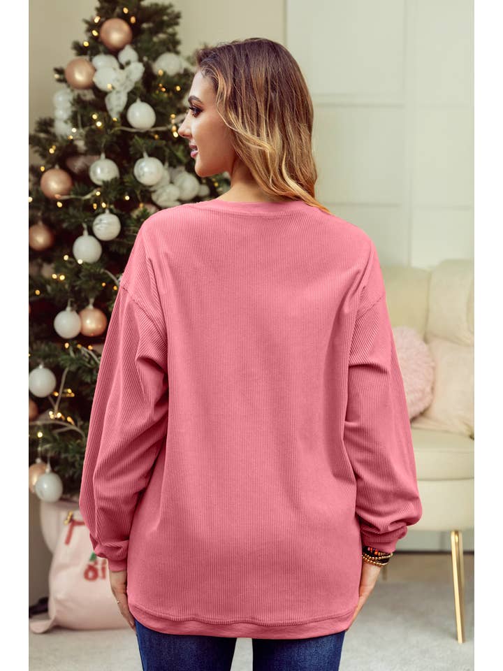 1 the Woman - Vente Sweat-shirt – femme - Sweat-shirt surdimensionné en velours côtelé S-3XL/ 16 couleurs8