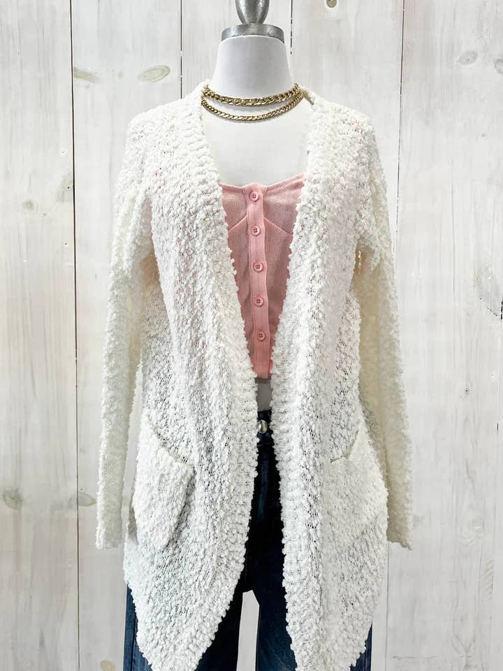 Tasha Apparel Wholesale - Wholesale Cardigan - Women's - Trendy Popcorn Knit Open Front Cozy Lightweight Oversized Cardigan Sweater12