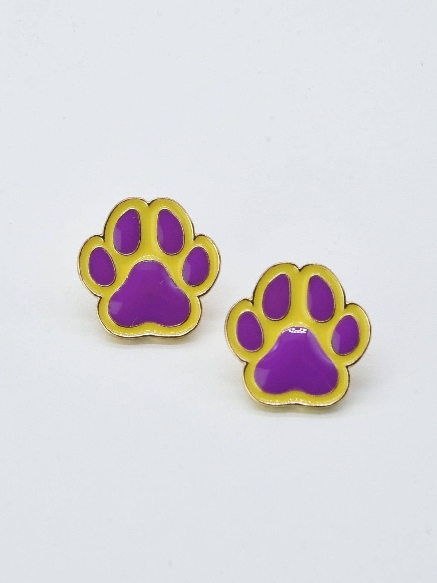 MiMi Wholesale - Wholesale Stud/Post Earrings - CE3213 Paw Print Gameday Earrings2
