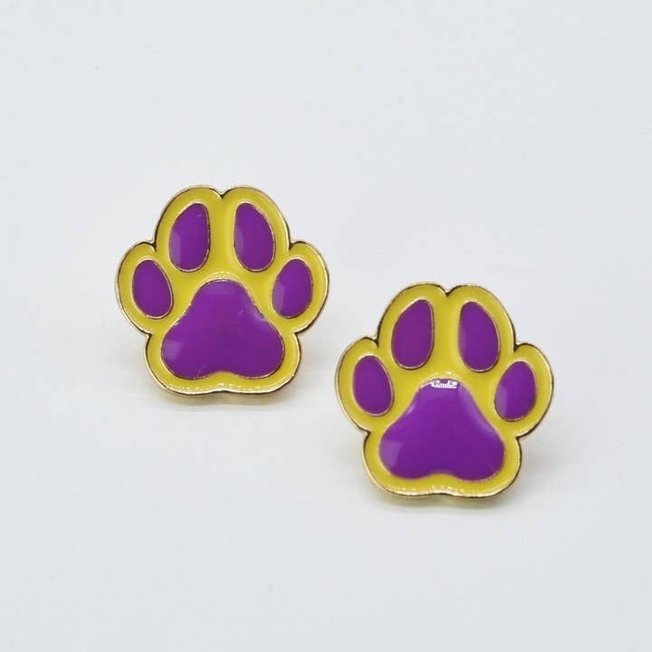 MiMi Wholesale - Wholesale Stud/Post Earrings - CE3213 Paw Print Gameday Earrings2