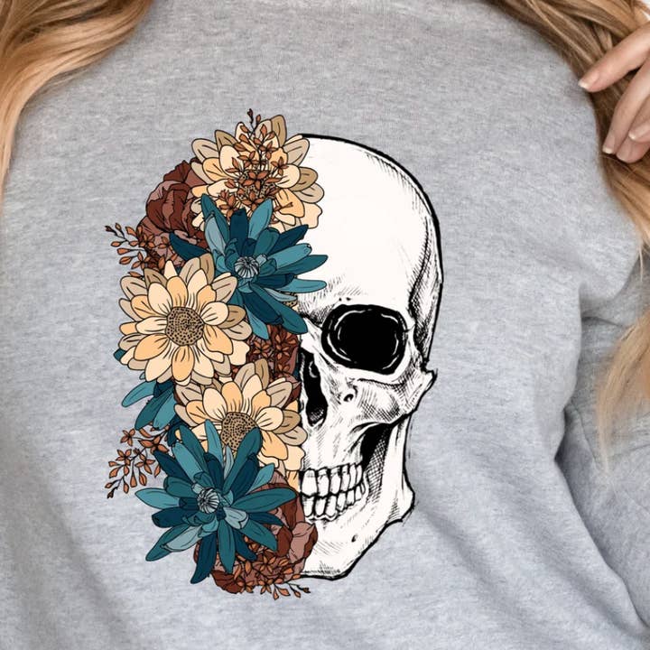 Camiseta Caveira Floral por atacado de Urban Jungle