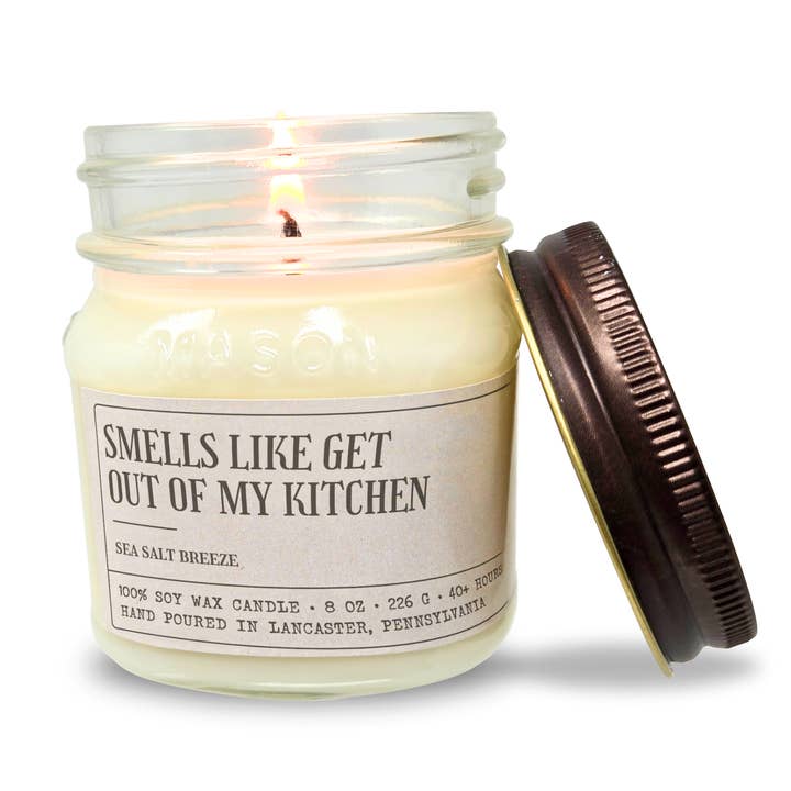 Smells Like Get Out Of My Kitchen - Funny Candle 8oz Soy Wax for wholesale by Studio Scents LLC
