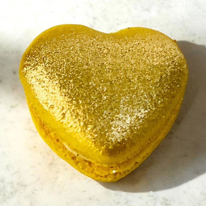 Gold Heart Macarons for wholesale by macaron centrale