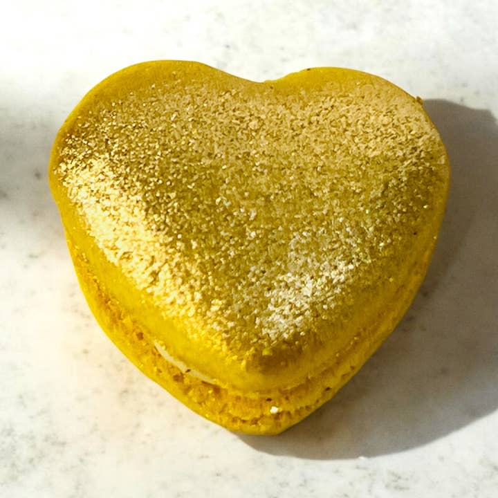 Gold Heart Macarons for wholesale by macaron centrale