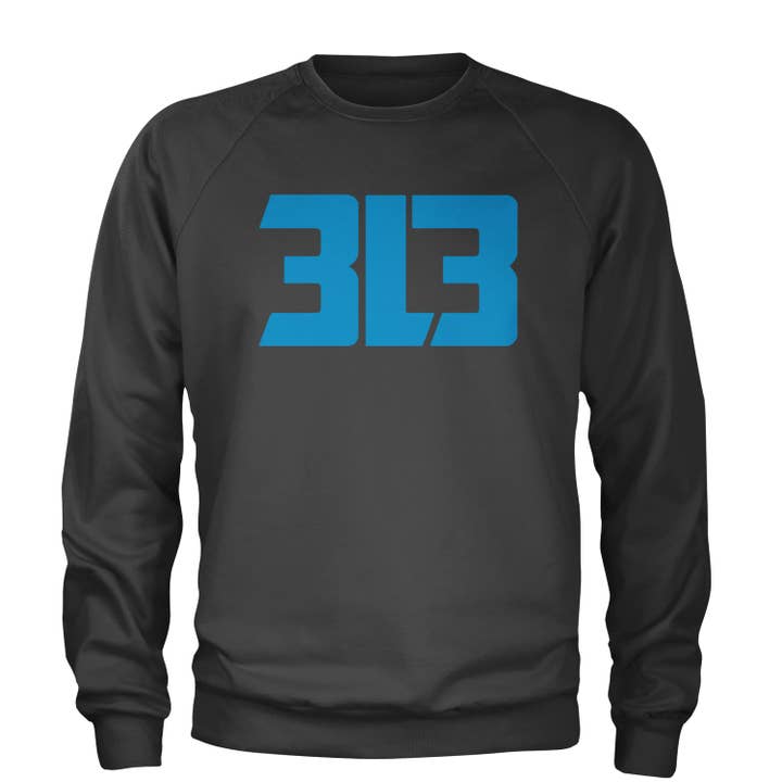 Expression Tees - Wholesale Graphic Sweatshirt - Unisex - 3L3 From The 313 Detroit Football Adult Crewneck Sweatshirt