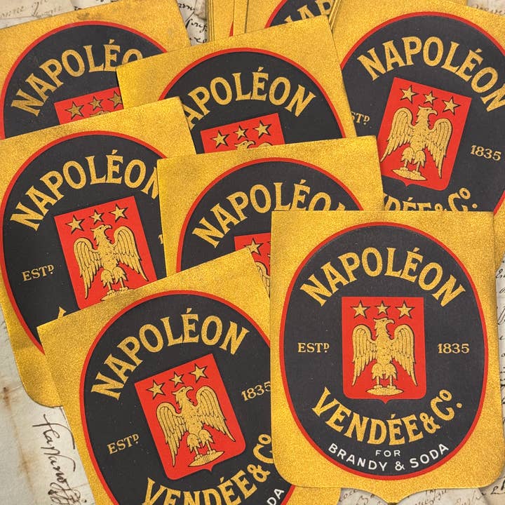 Monahan Papers - Wholesale Scrapbook - RARE Vintage French NAPOLEON Brandy Labels in bundles of 5