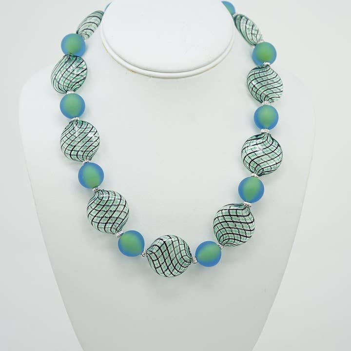 Via Graceffo – Colar com missangas/pérolas por atacado – Colar de Contas de Vidro Murano Autêntico, Monica9, Contas Redondas e em Forma de Disco6