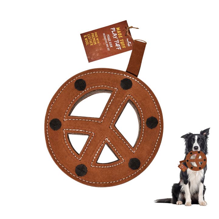 PetYupp - Wholesale Pet Chew Toy - Dog - Natural Extra Tuff Toss & Chew Dog Toy - Peace Sign